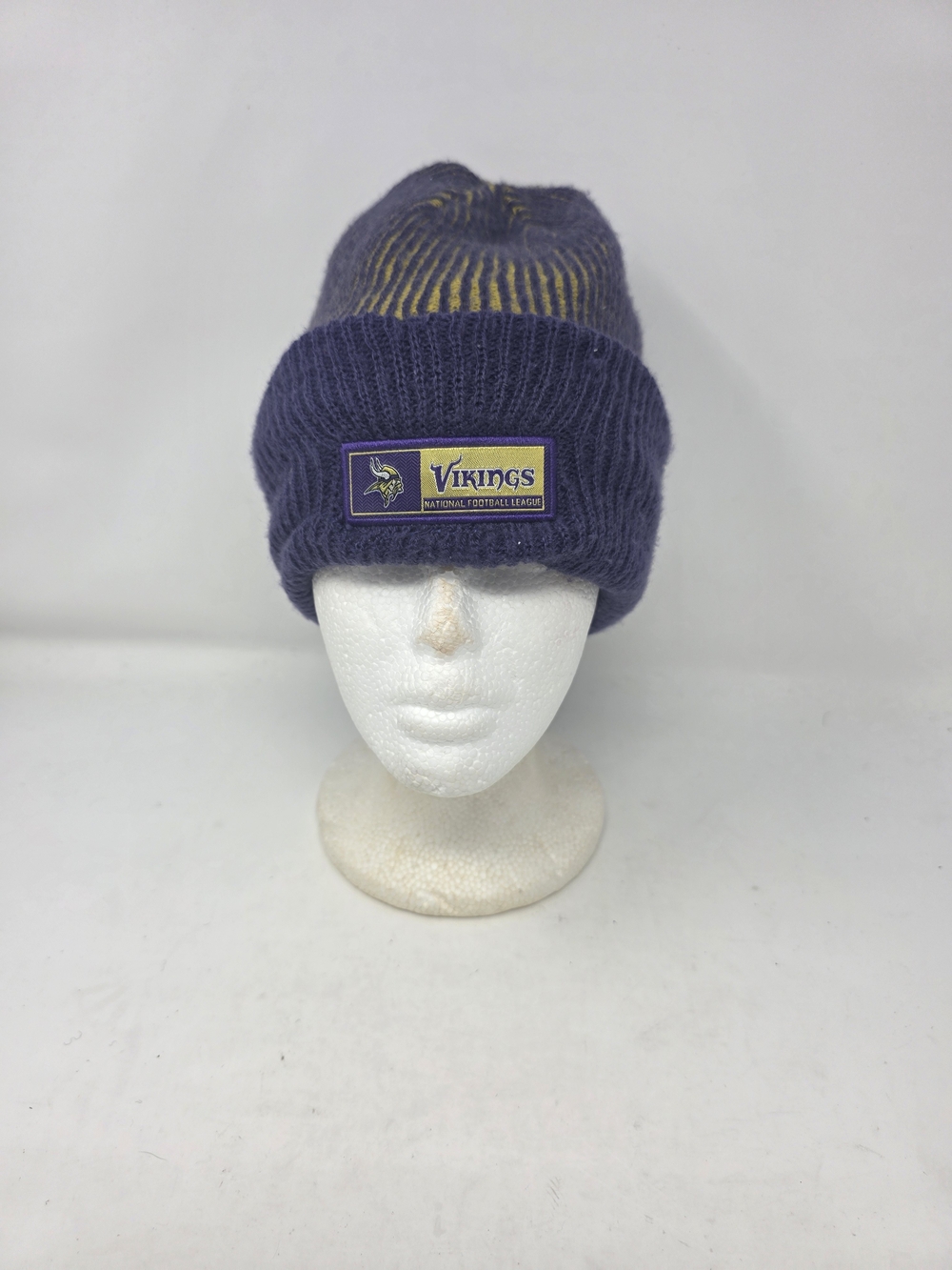 New Era Minnesota Vikings Fleece Lined Cuffed Beanie Knit Hat Purple Gold OSFA